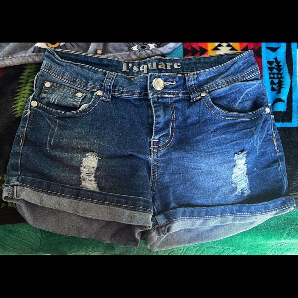 L ‘square 9 denim jean shorts